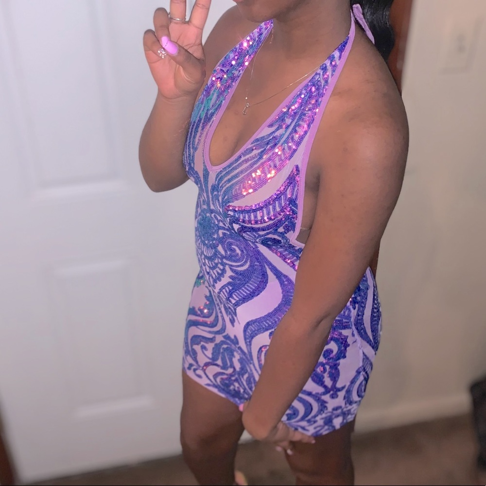 Stand out Sequin Mini dress - Purple